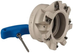 Iscar - 7 Inserts, 4" Cut Diam, 1-1/2" Arbor Diam, 0.118" Max Depth of Cut, Indexable Square-Shoulder Face Mill - 0/90° Lead Angle, 2" High, HTP LNHT 1606 Insert Compatibility, Through Coolant, Series TangPlunge - Exact Tool & Supply