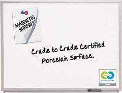 Quartet - 24" High x 36" Wide Porcelain on Steel Magnetic Marker Board - Anodized Aluminum, 24-1/2" Deep, Includes Full-Length Accessory Tray, Dry-Erase Markers & Easy Mount Mounting Kit - Exact Tool & Supply