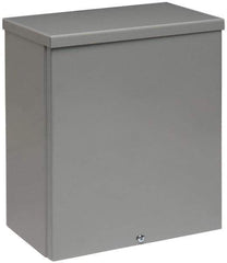 Cooper B-Line - Steel Junction Box Enclosure Screw Flat Cover - NEMA 3R, 18" Wide x 18" High x 6" Deep, Rainproof - Exact Tool & Supply