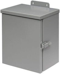 Cooper B-Line - Steel Junction Box Enclosure Hinge Flat Cover - NEMA 3R, 16" Wide x 16" High x 6" Deep, Rainproof - Exact Tool & Supply