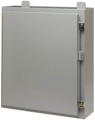 Cooper B-Line - Steel Standard Enclosure Hinge Flat Cover - NEMA 12, 13, 24" Wide x 24" High x 12" Deep - Exact Tool & Supply