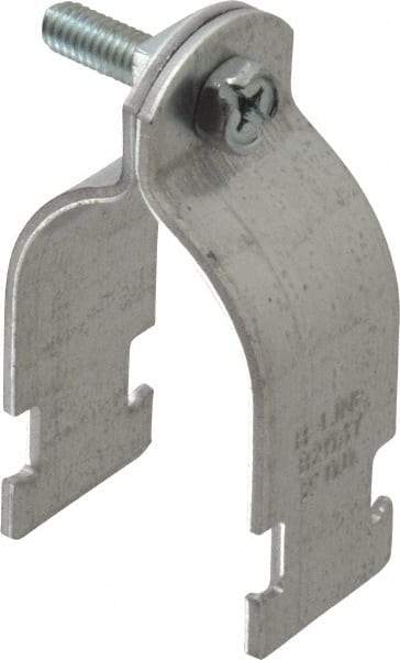 Cooper B-Line - 2" Pipe, 12 Gauge, Grade ASTM A1011," Pipe or Conduit Clamp - Zinc Plated, 800 Lb Capacity, All Conduit - Exact Tool & Supply
