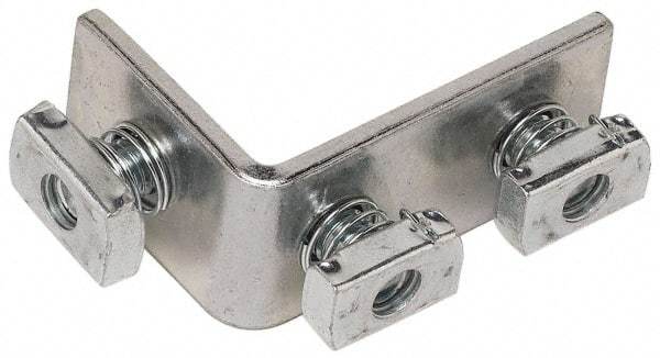 Cooper B-Line - Zinc Plated Carbon Steel 90° Preassembled Strut Fitting - 1/2" Bolt, 3 Holes, Used with Cooper B Line Channel & Strut (All Sizes Except B62 & B72) - Exact Tool & Supply