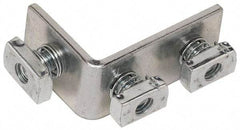 Cooper B-Line - Zinc Plated Carbon Steel 90° Preassembled Strut Fitting - 1/2" Bolt, 3 Holes, Used with Cooper B Line Channel & Strut (All Sizes Except B62 & B72) - Exact Tool & Supply