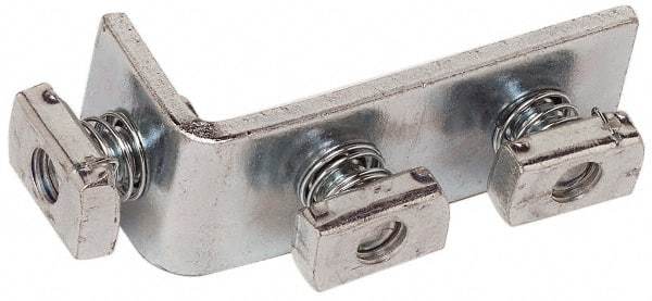 Cooper B-Line - Zinc Plated Carbon Steel 90° Preassembled Strut Fitting - 1/2" Bolt, 3 Holes, Used with Cooper B Line Channel & Strut (All Sizes Except B62 & B72) - Exact Tool & Supply