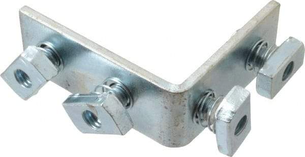 Cooper B-Line - Zinc Plated Carbon Steel 90° Preassembled Strut Fitting - 1/2" Bolt, 4 Holes, Used with Cooper B Line Channel & Strut (All Sizes Except B62 & B72) - Exact Tool & Supply