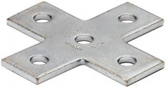 Cooper B-Line - Zinc Plated Carbon Steel Flat Cross Strut Fitting - 1/2" Bolt, 5 Holes, Used with Cooper B Line Channel & Strut (All Sizes Except B62 & B72) - Exact Tool & Supply