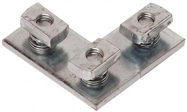 Cooper B-Line - Zinc Plated Carbon Steel Preassembled Flat Corner Strut Fitting - 1/2" Bolt, 3 Holes, Used with Cooper B Line Channel & Strut (All Sizes Except B62 & B72) - Exact Tool & Supply