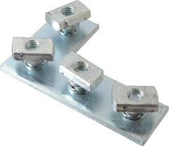 Cooper B-Line - Zinc Plated Carbon Steel Preassembled Flat Corner Strut Fitting - 1/2" Bolt, 4 Holes, Used with Cooper B Line Channel & Strut (All Sizes Except B62 & B72) - Exact Tool & Supply