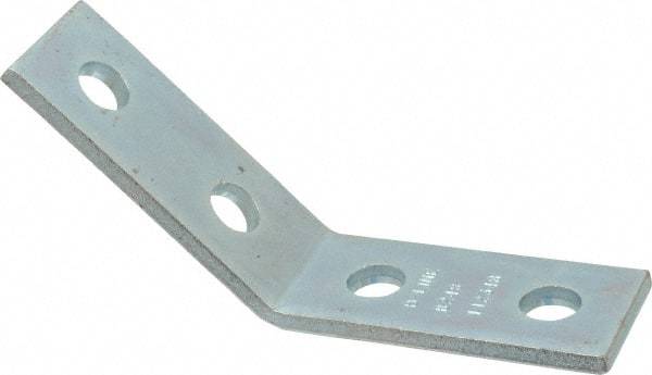 Cooper B-Line - Zinc Plated Carbon Steel 45° Open Angle Strut Fitting - 1/2" Bolt, 4 Holes, Used with Cooper B Line Channel & Strut (All Sizes Except B62 & B72) - Exact Tool & Supply