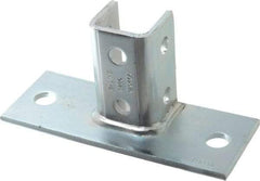 Cooper B-Line - Zinc Plated Carbon Steel Strut Post Base - 1/2" Bolt, 6 Holes, Used with Cooper B Line Channel & Strut (All Sizes Except B62 & B72) - Exact Tool & Supply