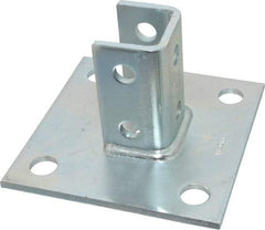 Cooper B-Line - Zinc Plated Carbon Steel Strut Post Base - 1/2" Bolt, 6 Holes, Used with Cooper B Line Channel & Strut (All Sizes Except B62 & B72) - Exact Tool & Supply