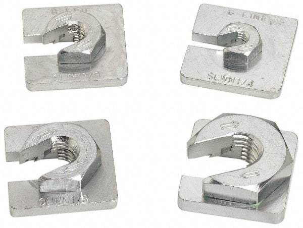 Cooper B-Line - 5/8" Rod, Zinc Plated Carbon Steel Slip On Square Washer, Lock Strut Nut - 2100 Lb Capacity, 5/8-11" Bolt, 1 Hole, Used with Cooper B Line Channel & Strut (All Sizes Except B62 & B72) - Exact Tool & Supply