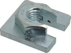 Cooper B-Line - 1/2" Rod, Zinc Plated Carbon Steel Slip On Square Washer, Lock Strut Nut - 1350 Lb Capacity, 1/2-13" Bolt, 1 Hole, Used with Cooper B Line Channel & Strut (All Sizes Except B62 & B72) - Exact Tool & Supply
