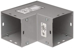 Cooper B-Line - 4 Inch Wide x 4 Inch High, Raceway Elbow End - 90°, Gray, For Use with Lay In Wireways, Type 1 Screw Cover Wireway - Exact Tool & Supply