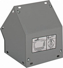 Cooper B-Line - 6 Inch Wide x 6 Inch High, Raceway Elbow End - 45°, Gray, For Use with Lay In Wireways, Type 1 Screw Cover Wireway - Exact Tool & Supply