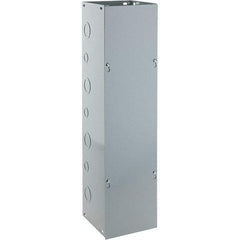 Cooper B-Line - 6" High x 152mm Wide x 24" Long, Screw Mount Solid Wall Wire Duct - Gray, 7 (Bottom) & 7 (Top) Knockouts, Screw Cover, Steel - Exact Tool & Supply