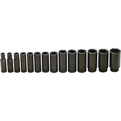 Wright Tool & Forge - 14 Pc 1/2" Drive Deep Impact Socket Set - Exact Tool & Supply