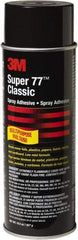 3M - 24 oz Aerosol Clear Spray Adhesive - High Tack, 150°F Heat Resistance, Low Strength Bond, Series 77 - Exact Tool & Supply