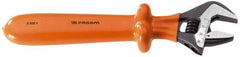 Facom - 1-3/4" Jaw Capacity, 15" Insulated Adjustable Wrench - Steel, Polished Finish - Exact Tool & Supply