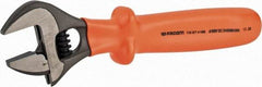Facom - 1-3/8" Jaw Capacity, 12" Insulated Adjustable Wrench - Steel, Polished Finish - Exact Tool & Supply