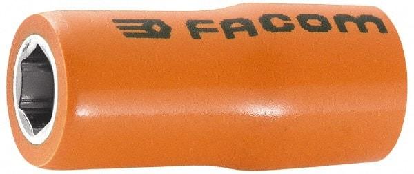 Facom - 1/2" Drive, Standard Hand Socket - 12 Points, 2-3/64" OAL, Alloy Steel - Exact Tool & Supply