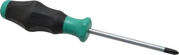 Wera - #2, 8-1/4" OAL, Standard Phillips Screwdriver - 4" Blade Length, Round Shank, Ergonomic Handle - Exact Tool & Supply
