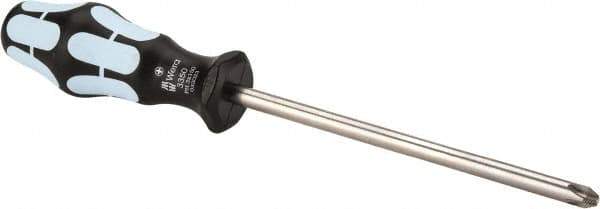 Wera - #3, 10-1/2" OAL, Standard Phillips Screwdriver - 6" Blade Length, Round Shank, Ergonomic Handle - Exact Tool & Supply