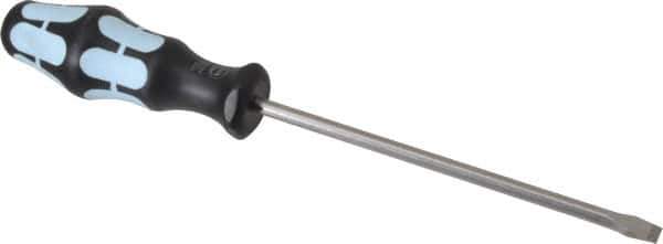 Wera - 6.5mm Blade Width, 255mm OAL Stainless Steel Slotted Screwdriver - 150mm Blade Length, Round Shank, Ergonomic Handle - Exact Tool & Supply