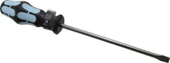 Wera - 8mm Blade Width, 287mm OAL Stainless Steel Slotted Screwdriver - 175mm Blade Length, Round Shank, Ergonomic Handle - Exact Tool & Supply