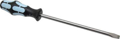 Wera - 10mm Blade Width, 312mm OAL Stainless Steel Slotted Screwdriver - 200mm Blade Length, Round Shank, Ergonomic Handle - Exact Tool & Supply