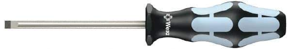 Wera - 5.5mm Blade Width, 223mm OAL Stainless Steel Slotted Screwdriver - 125mm Blade Length, Round Shank, Ergonomic Handle - Exact Tool & Supply