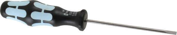 Wera - 3mm Blade Width, 161mm OAL Stainless Steel Slotted Screwdriver - 80mm Blade Length, Round Shank, Ergonomic Handle - Exact Tool & Supply