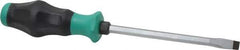 Wera - 262mm OAL Standard Slotted Screwdriver - 150mm Blade Length, Hexagon Shank, Ergonomic Handle - Exact Tool & Supply