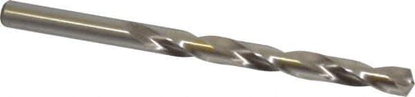 Cleveland - Letter J 135° High Speed Steel Jobber Drill - Bright Finish, Right Hand Cut, Spiral Flute, Straight Shank, 4-1/8" OAL, Split Point - Exact Tool & Supply