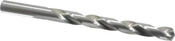 Cleveland - Letter T 135° High Speed Steel Jobber Drill - Bright Finish, Right Hand Cut, Spiral Flute, Straight Shank, 4-7/8" OAL, Split Point - Exact Tool & Supply