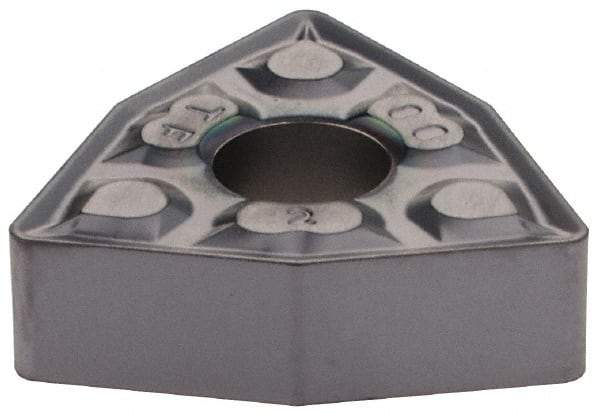 Iscar - WNMG432 TF Grade IC908 Carbide Turning Insert - TiAlN Finish, 80° Trigon, 1/2" Inscr Circle, 3/16" Thick, 1/32" Corner Radius - Exact Tool & Supply