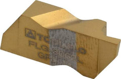 Tool-Flo - 3062FLG Grade GP3, 1.57mm Cutting Width Carbide Grooving Insert - 3.05mm Max Depth of Cut, Left Hand, 0.005 to 0.01" Corner Radius, TiN Finish - Exact Tool & Supply