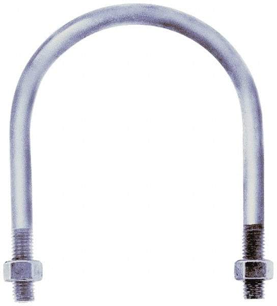 Gibraltar - 1-8 UNC, 21-11/16" Long, Round U Bolt Clamp with No Mount Plate for 18" Pipe - 4-3/4" Thread Length, 18-1/8" Wide, Grade C-1010 Steel - Exact Tool & Supply