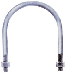 Gibraltar - 1-8 UNC, 21-11/16" Long, Round U Bolt Clamp with No Mount Plate for 18" Pipe - 4-3/4" Thread Length, 18-1/8" Wide, Grade C-1010 Steel - Exact Tool & Supply