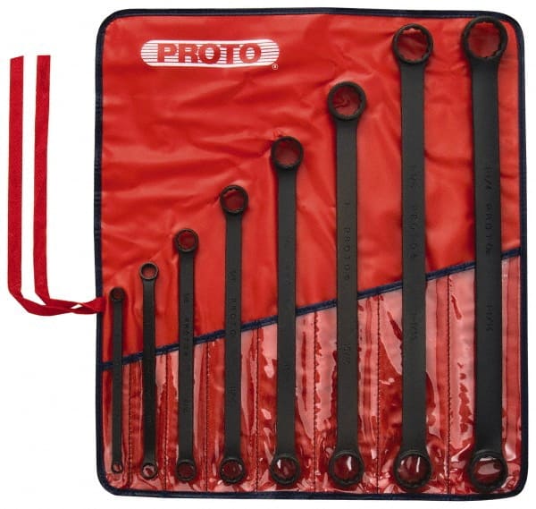 Proto - 8 Pc, 5/16 x 3/8 - 1-1/16 x 1-1/4", 12-Point Box End Wrench Set - Exact Tool & Supply
