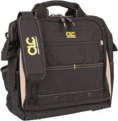 CLC - 33 Pocket Tan & Black Polyester Tool Bag - 13" Wide x 7" Deep x 13" High - Exact Tool & Supply