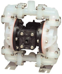SandPIPER - 1/2" NPT, Metallic, Air Operated Diaphragm Pump - Santoprene Diaphragm, Aluminum Housing - Exact Tool & Supply