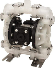 SandPIPER - 1/2" NPT, Nonmetallic, Air Operated Diaphragm Pump - Buna-N Diaphragm, Polypropylene Housing - Exact Tool & Supply