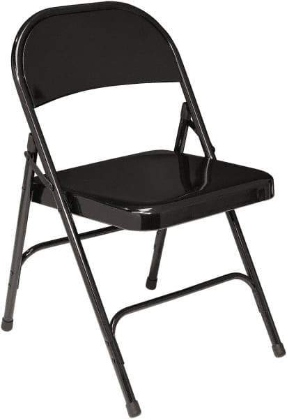 NPS - 18-1/4" Wide x 18-1/2" Deep x 29-1/4" High, Steel Standard Folding Chair - Black - Exact Tool & Supply