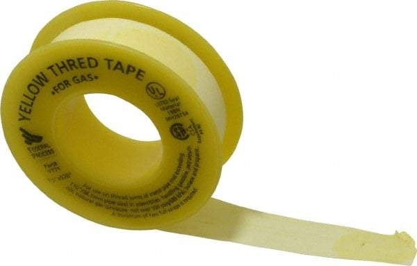 Federal Process - 1/2" Wide x 520" Long Gas Pipe Repair Tape - 3.8 mil Thick, -450 to 550°F, Yellow - Exact Tool & Supply