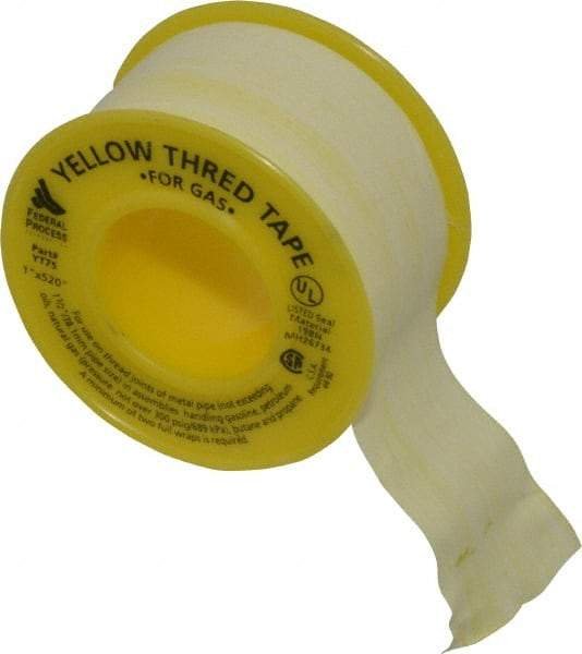 Federal Process - 1" Wide x 520" Long Gas Pipe Repair Tape - 3.8 mil Thick, -450 to 550°F, Yellow - Exact Tool & Supply