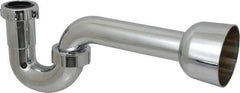 Federal Process - 1-1/2 Outside Diameter, P Trap with Wall Pipe - Chrome Coated, PVC - Exact Tool & Supply