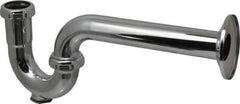 Federal Process - 1-1/4 Outside Diameter, 20 Gauge, P Trap with Wall Pipe and Cleanout Plug - Chrome Coated, Brass - Exact Tool & Supply