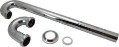 Federal Process - 1-1/2 Outside Diameter, 17 Gauge, S Trap with Floor Pipe - Chrome Coated, Brass - Exact Tool & Supply